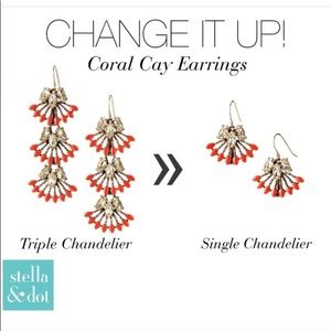 Stella and Dot Coral Cat Earrings